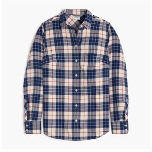 J.Crew Men’s Plaid flannel shirt Blue & Off White SZ XL